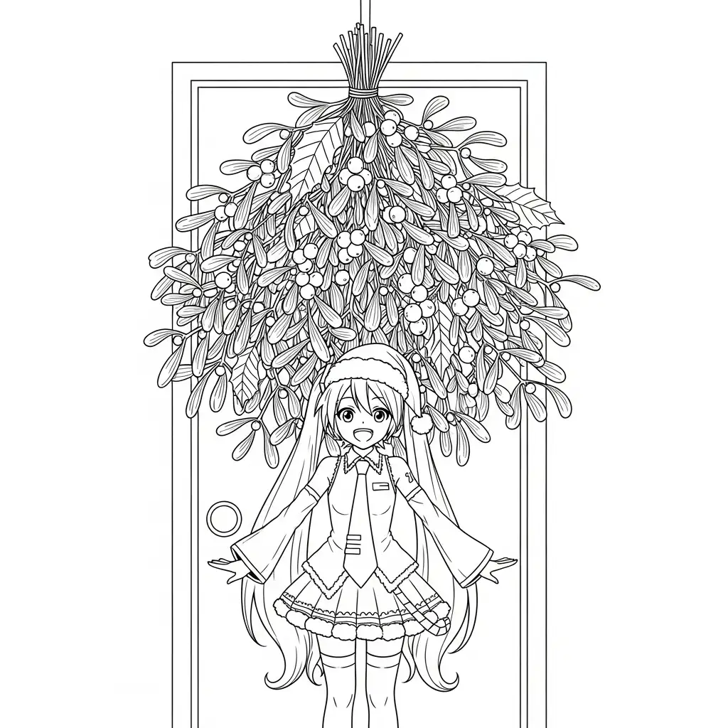 Hatsune Miku de Navidad para colorear y dibujos
