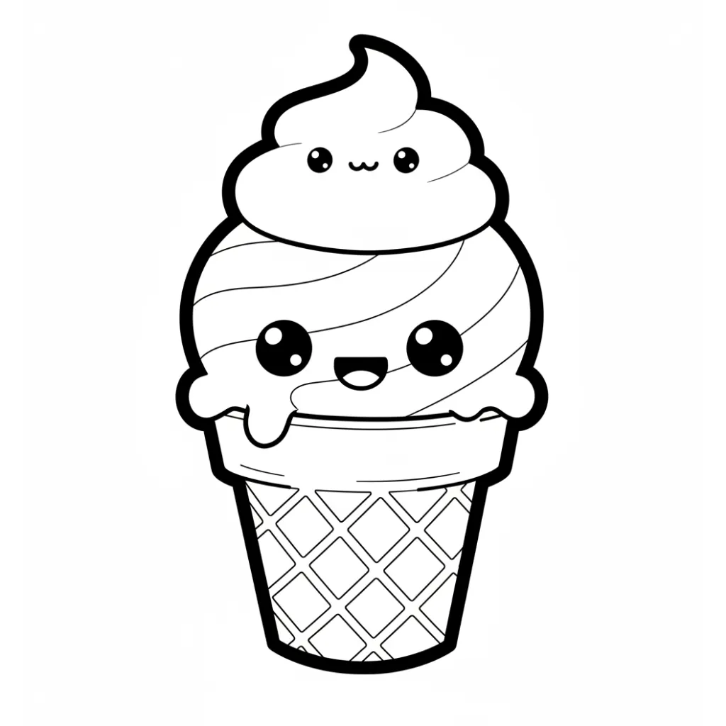 Helado 11 para colorear para imprimir gratis pdf