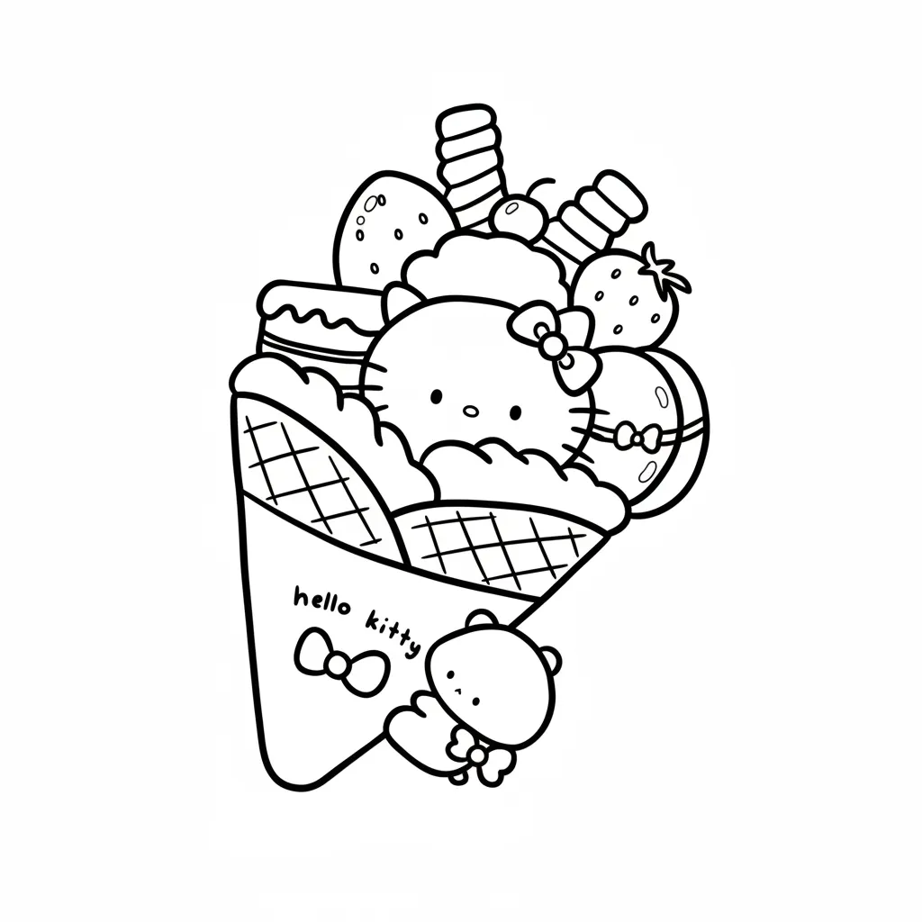 Helado 14 para colorear para imprimir para niño de 6 años