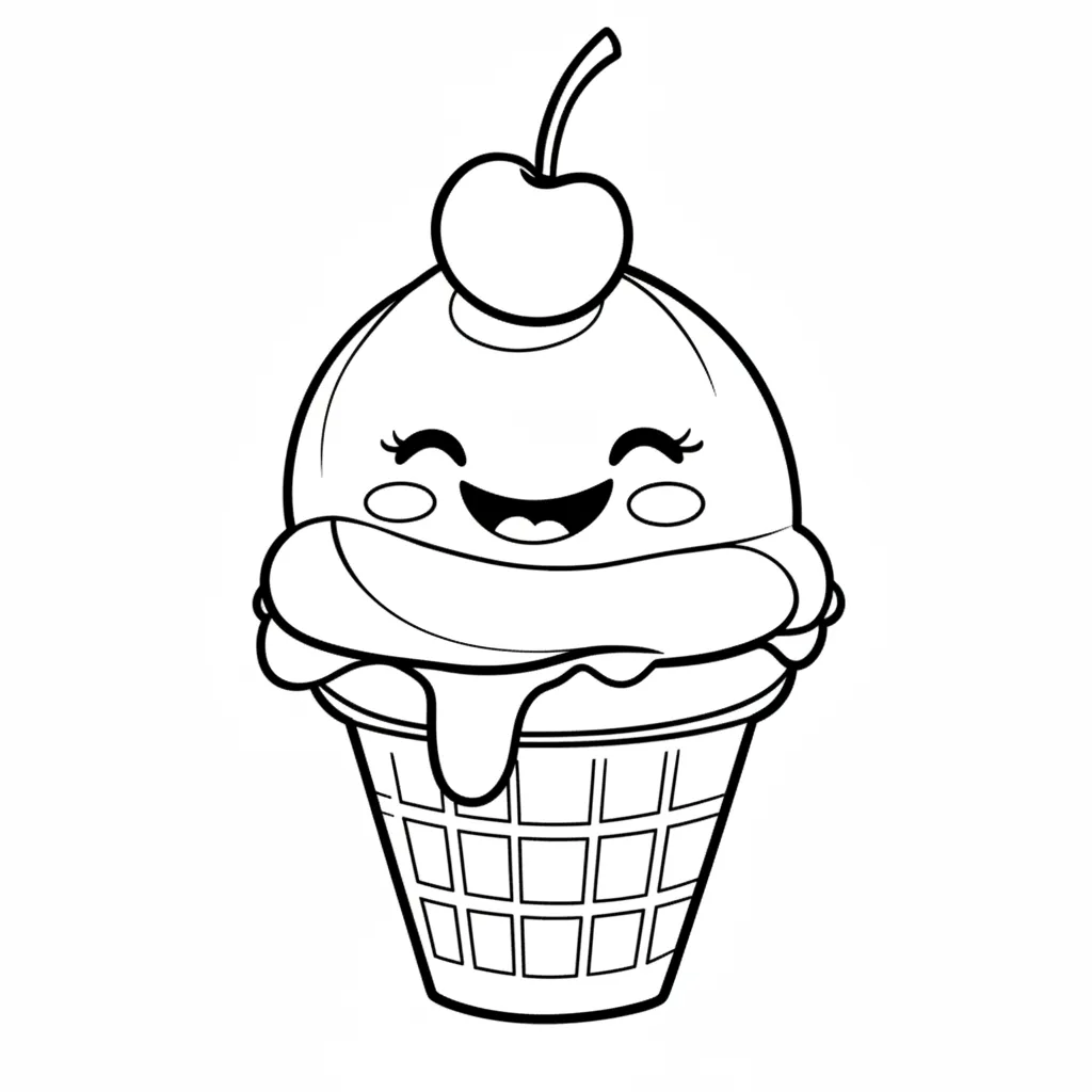 Helado 16 para colorear para niño gratis