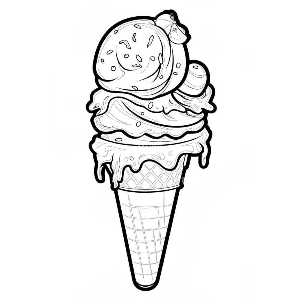 Helado 6 para colorear para descargar