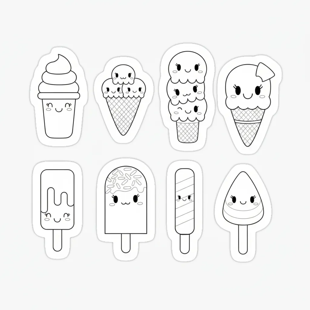 Helado 9 para colorear para imprimir pdf gratis