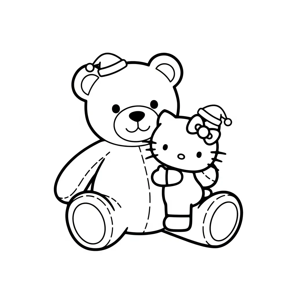 Hello Kitty de Navidad para colorear para niño