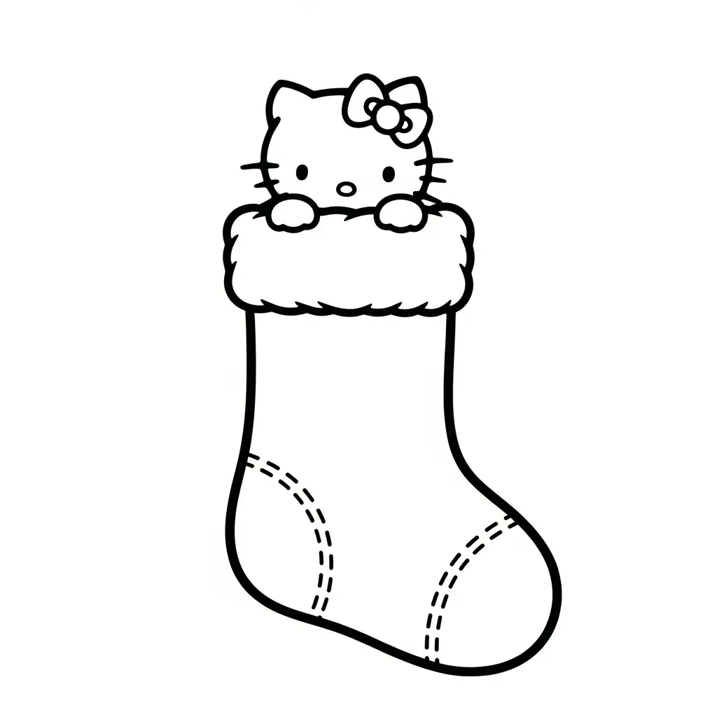 Hello Kitty de Navidad para colorear y dibujos