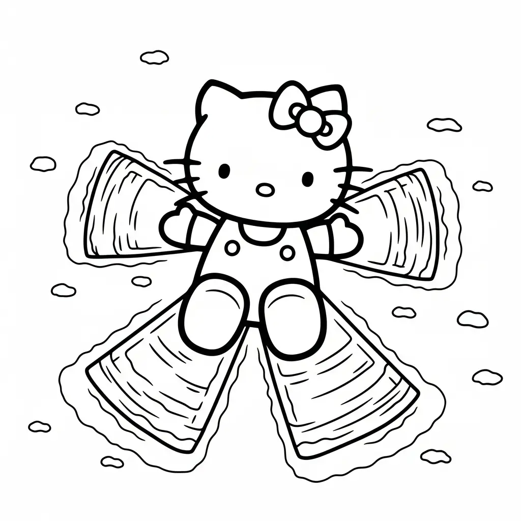 Hello Kitty de Navidad para colorear para niños para imprimir