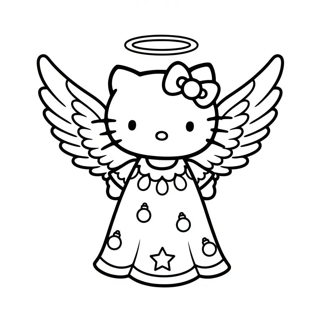 Hello Kitty de Navidad para colorear para niño de 3 años 1