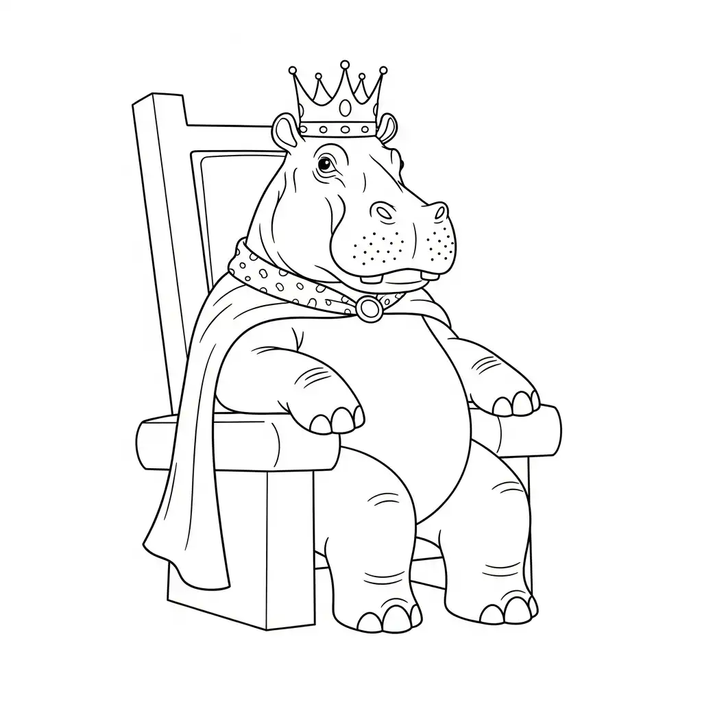 imagen de Hipopotamo para colorear para niño