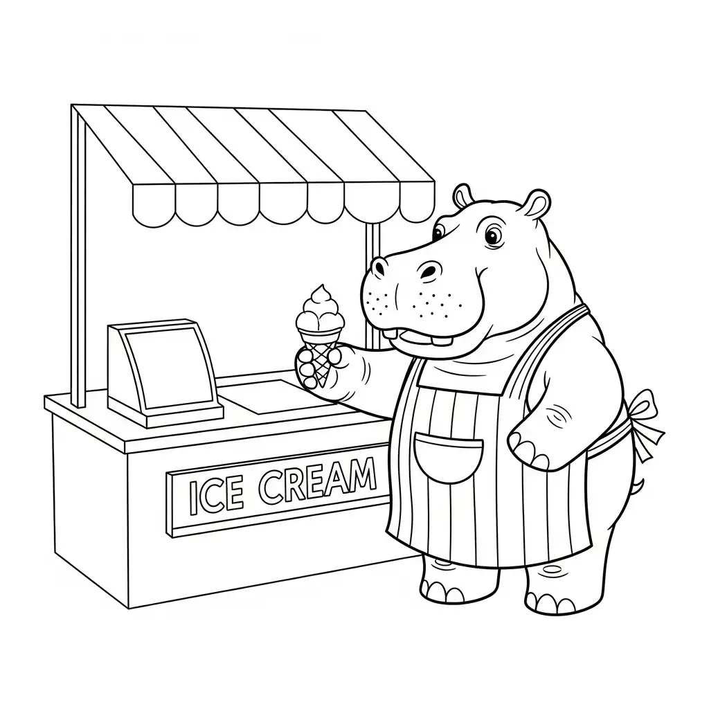 descargar Hipopotamo para colorear gratis