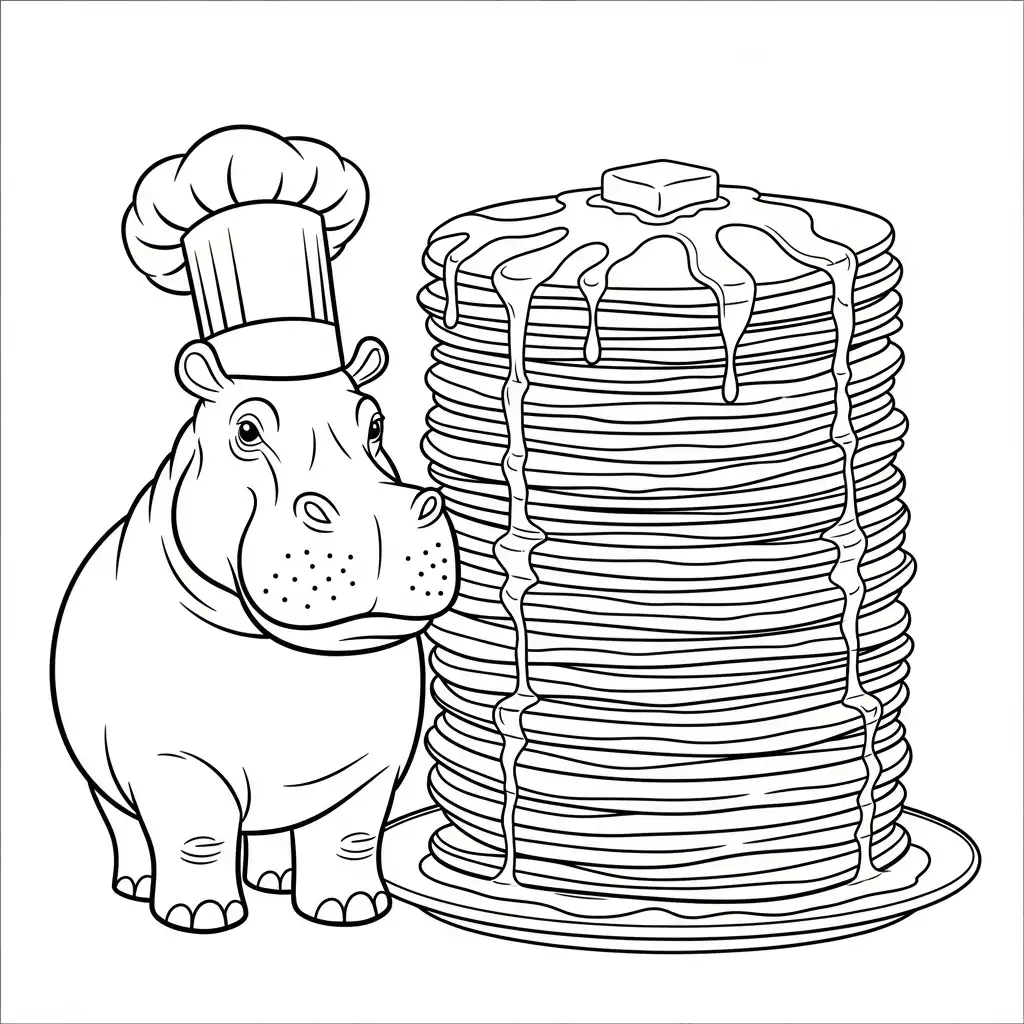 imprimir Hipopotamo para colorear gratis