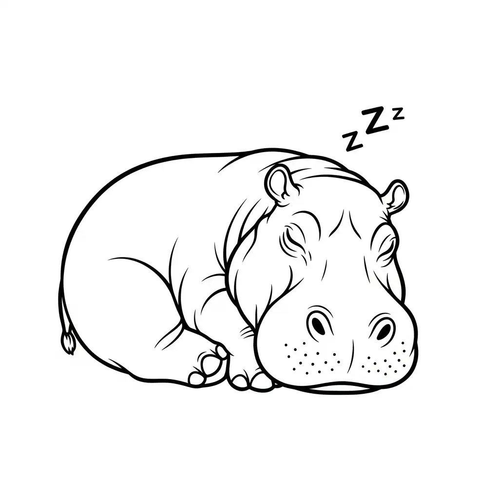 Hipopotamo para colorear para imprimir 1