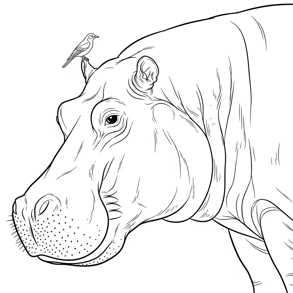 Hipopotamo para colorear y dibujos