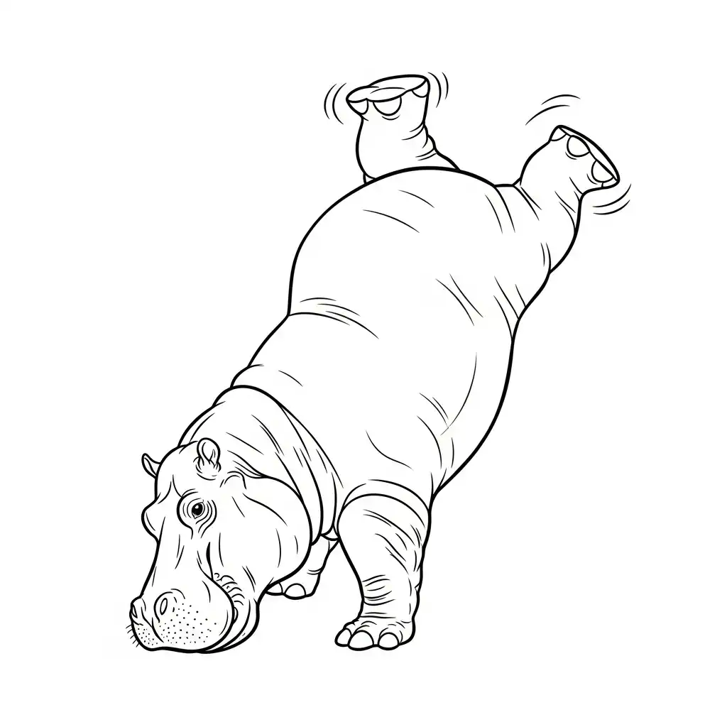 Hipopotamo para colorear para niño