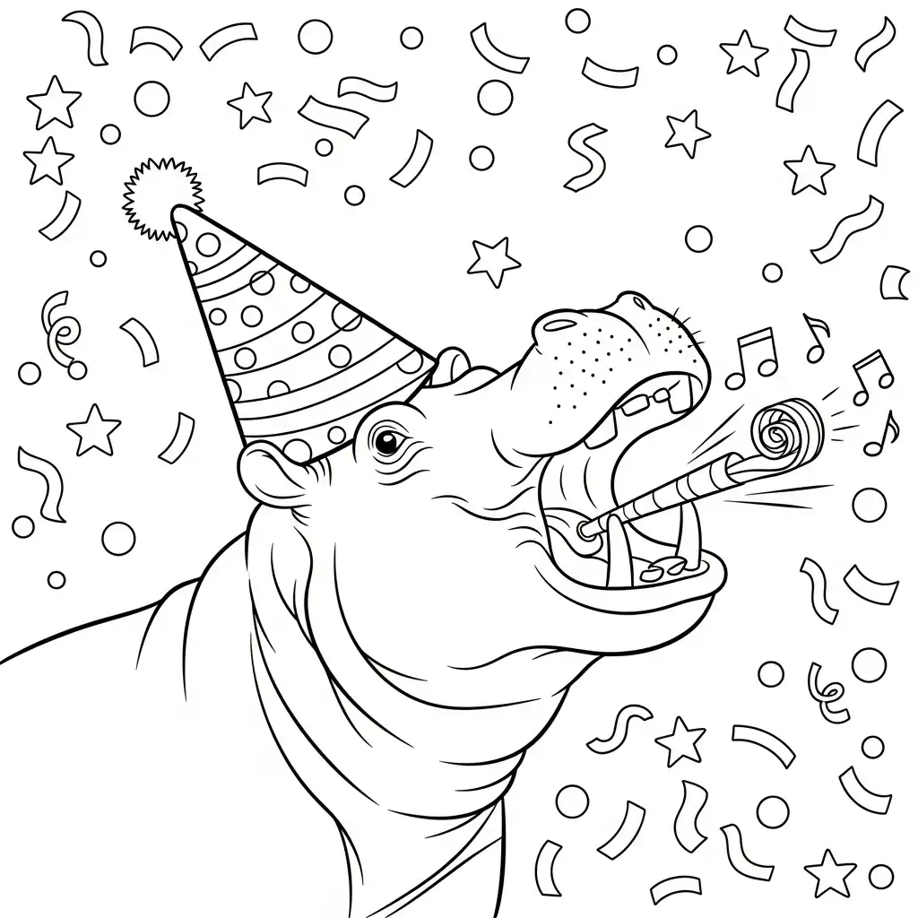 Hipopotamo para colorear en línea gratis 1