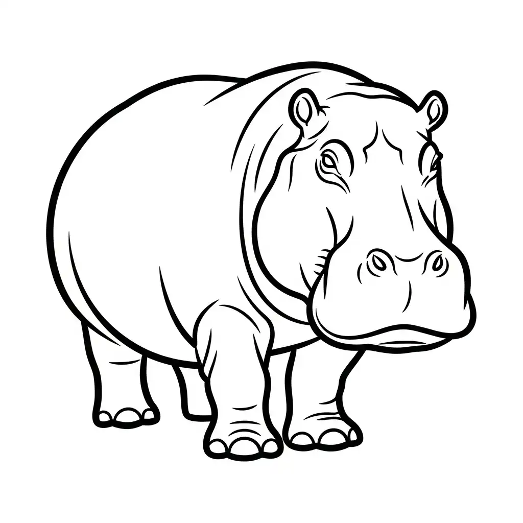 Hipopotamo para colorear gratis