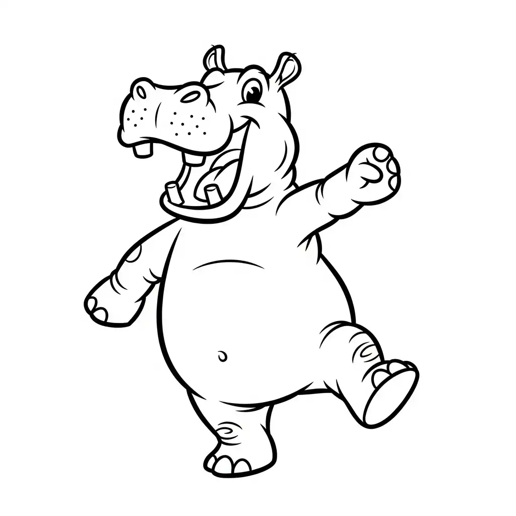 Hipopotamo para colorear en línea gratis 2