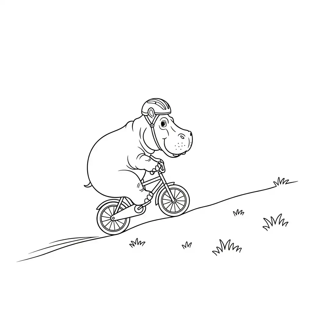 Hipopotamo para colorear para imprimir para niño de 3 años