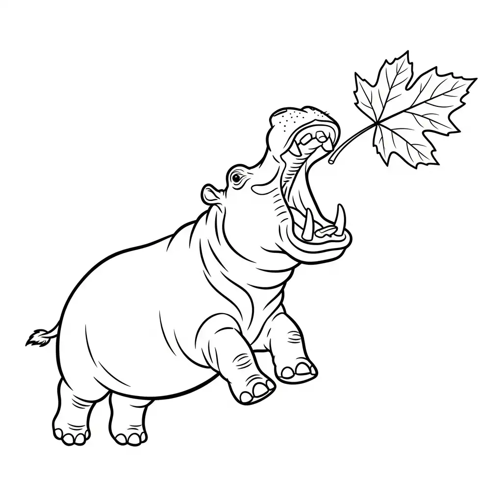 Hipopotamo para colorear para imprimir