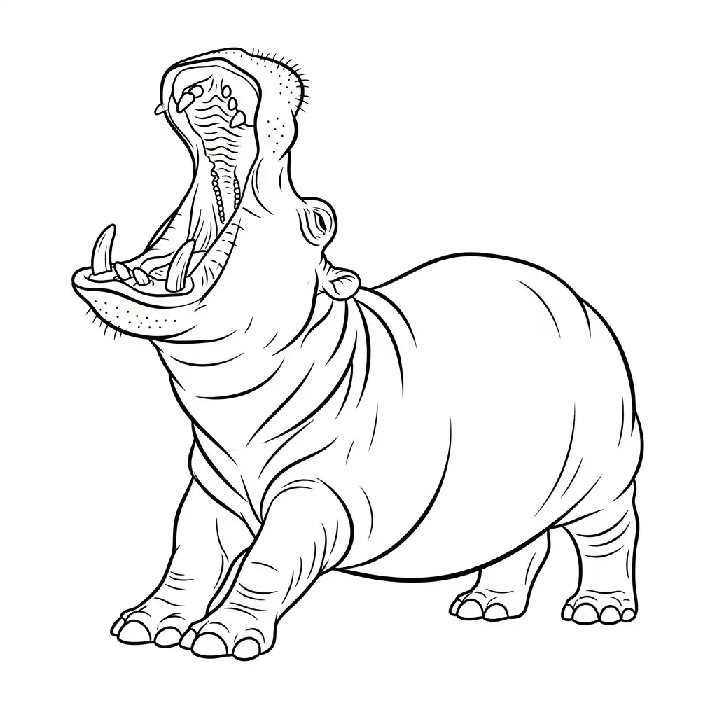Hipopotamo para colorear para descargar