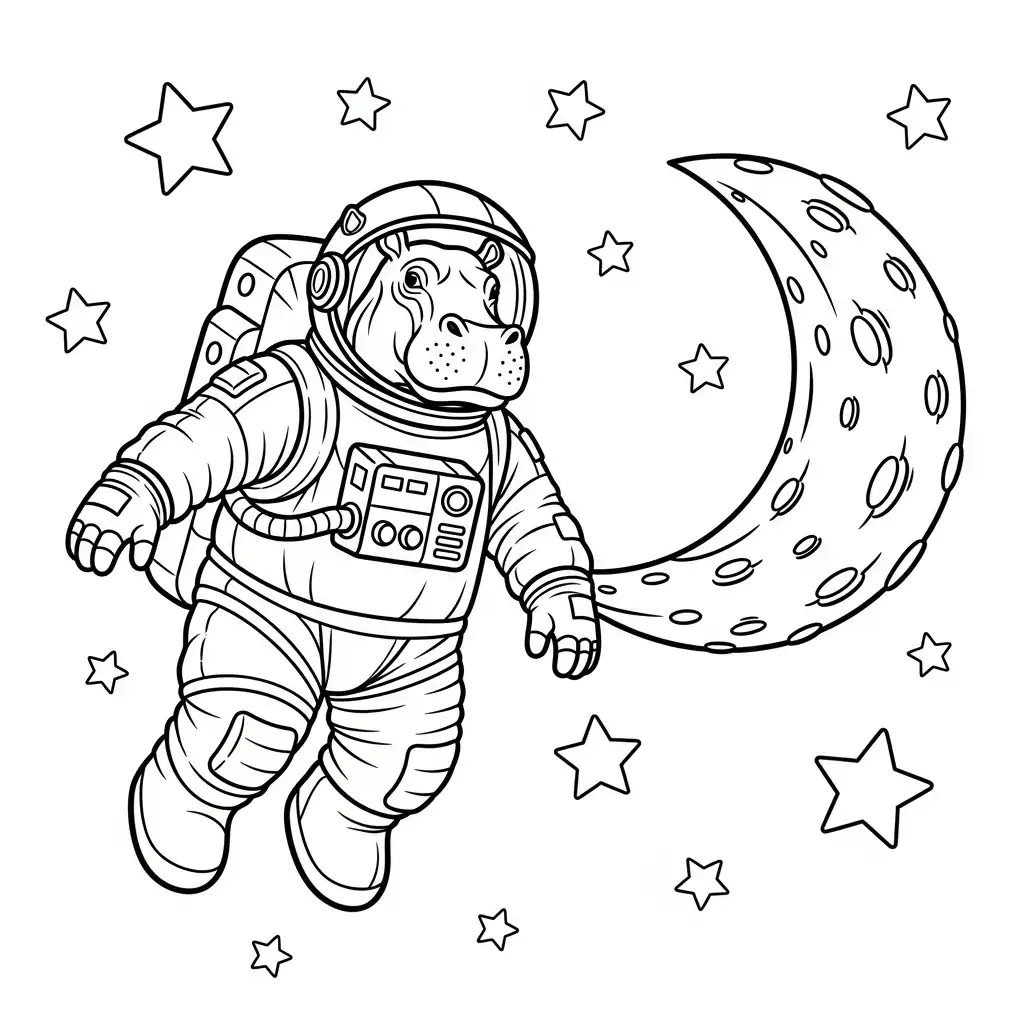 imagen para colorear Hipopotamo niño