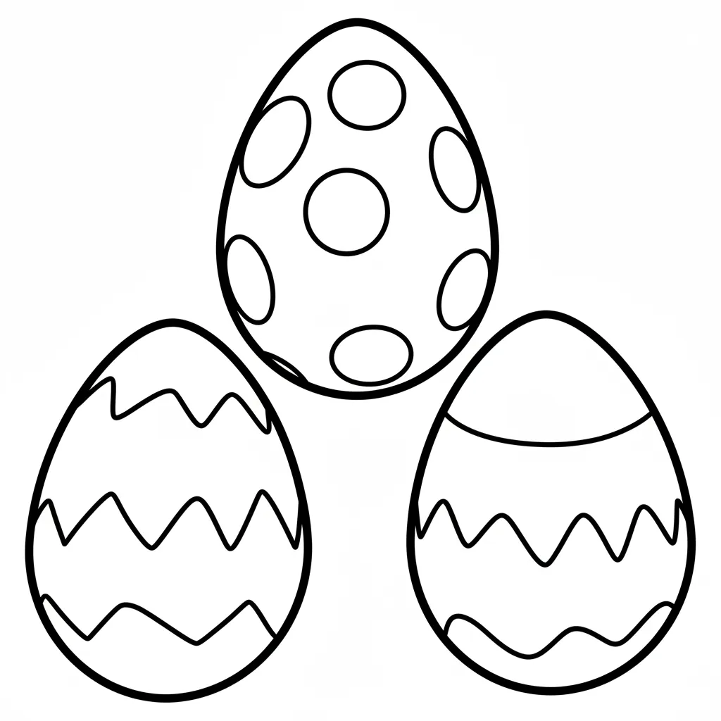 Huevos de Pascua 10 para colorear para niño de 2 años