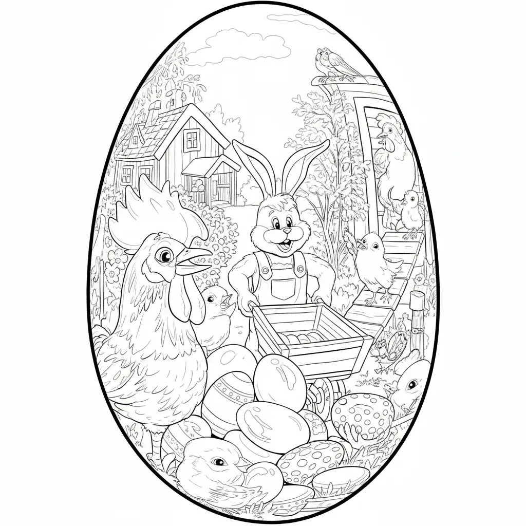Huevos de Pascua 11 para colorear para niños para imprimir