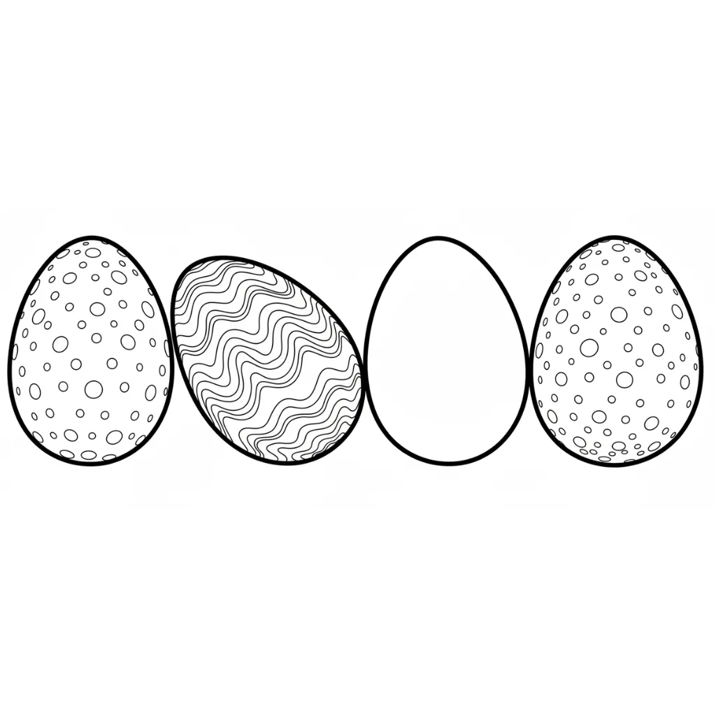 Huevos de Pascua 15 para colorear para imprimir para niño de 2 años