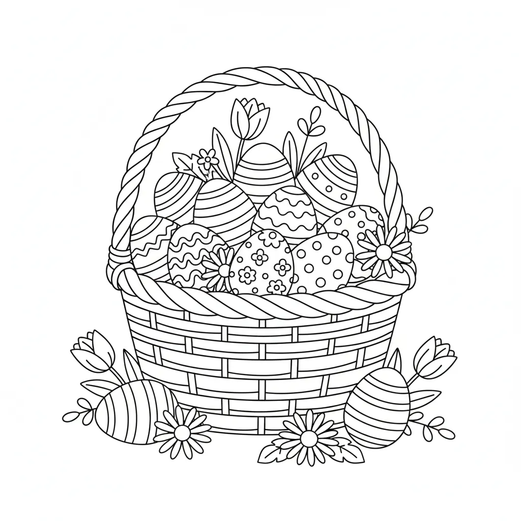 Huevos de Pascua 4 para colorear en línea