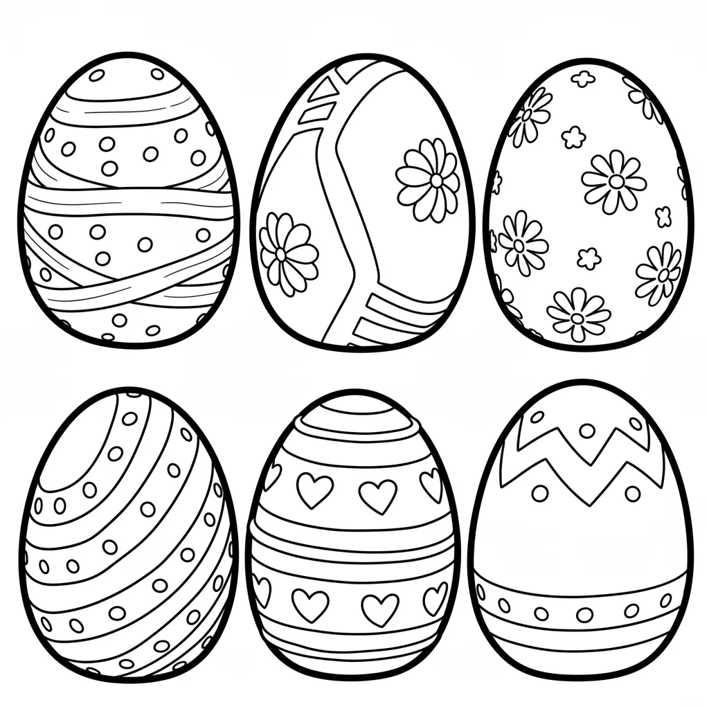 Huevos de Pascua 9 para colorear para imprimir para niño de 8 años