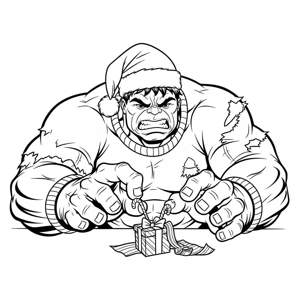 Hulk de Navidad para colorear en línea 2