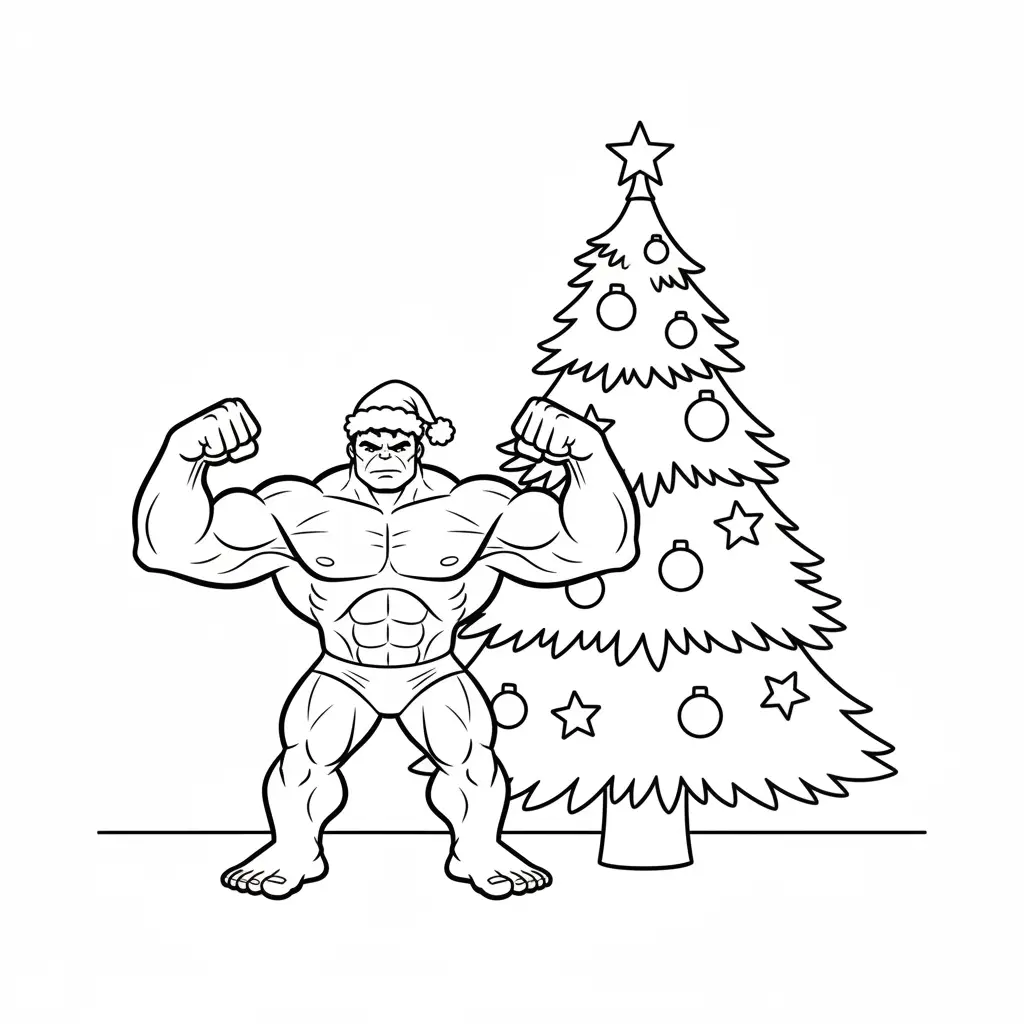 Hulk de Navidad para colorear en línea