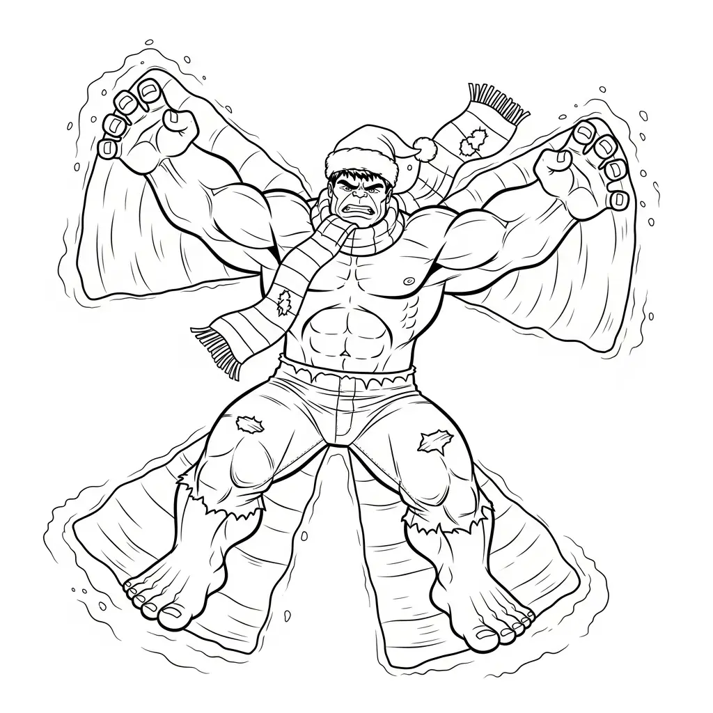 Hulk de Navidad para colorear para imprimir gratis pdf
