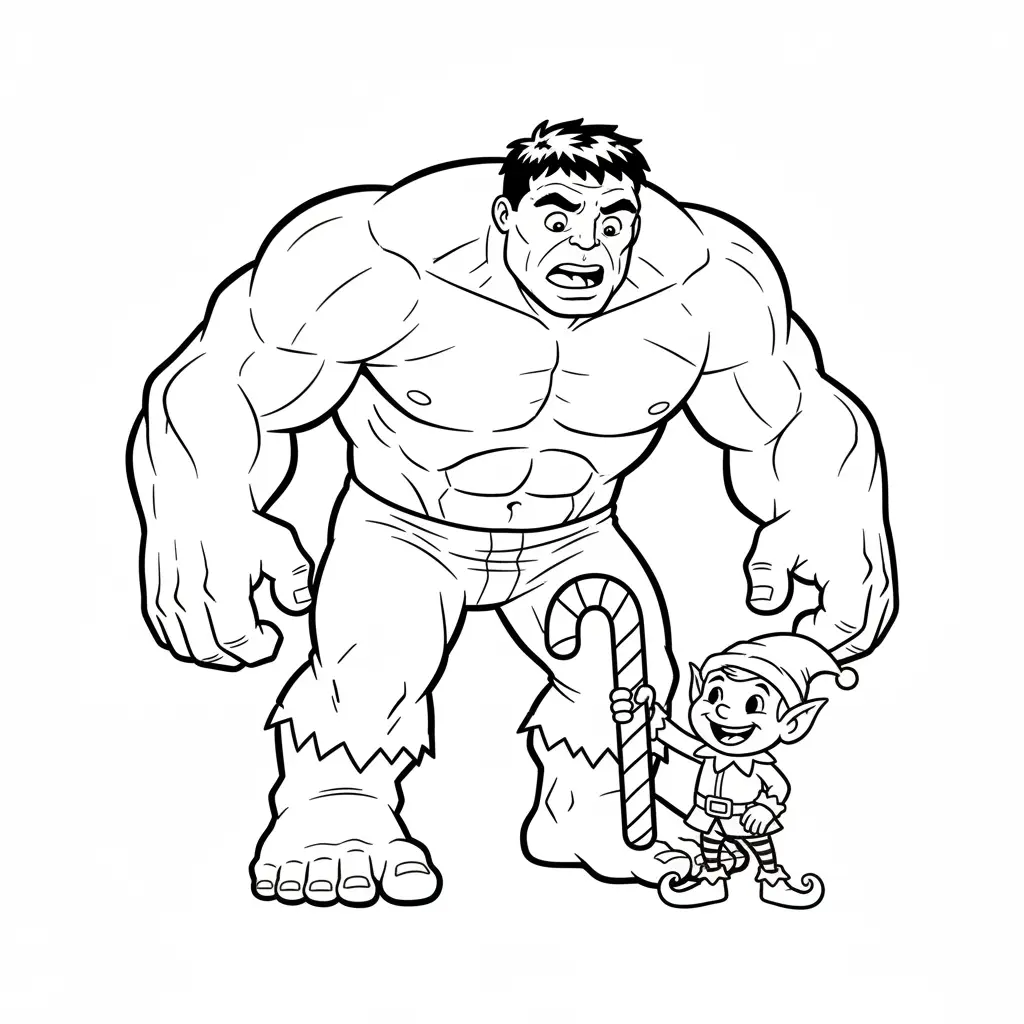 Hulk de Navidad para colorear en línea gratis