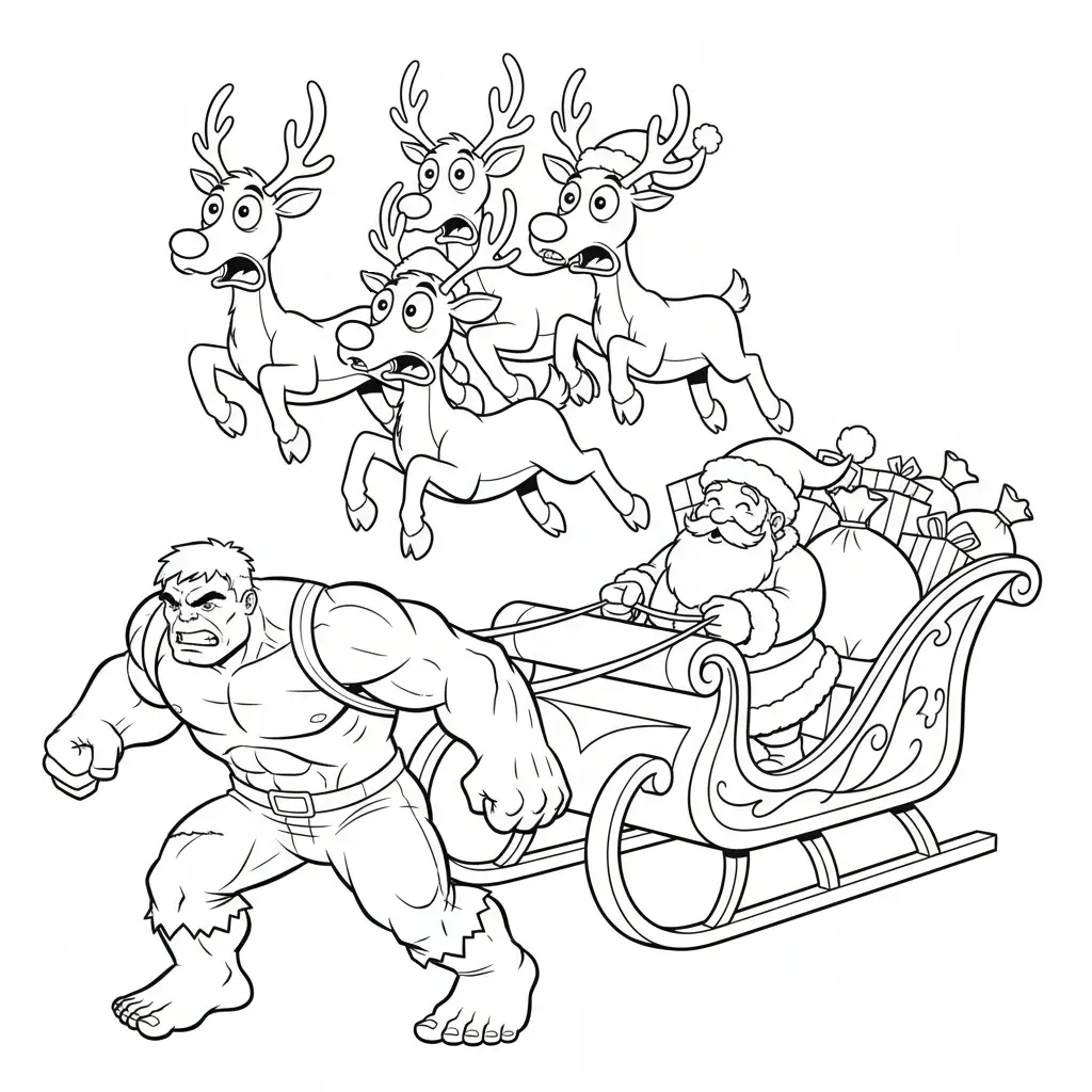 Hulk de Navidad para colorear en línea para niño