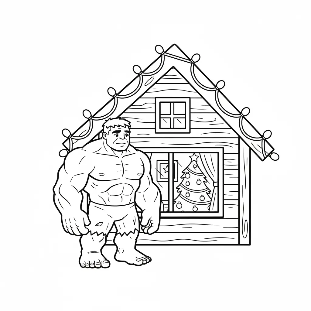 Hulk de Navidad para colorear educativo para niño