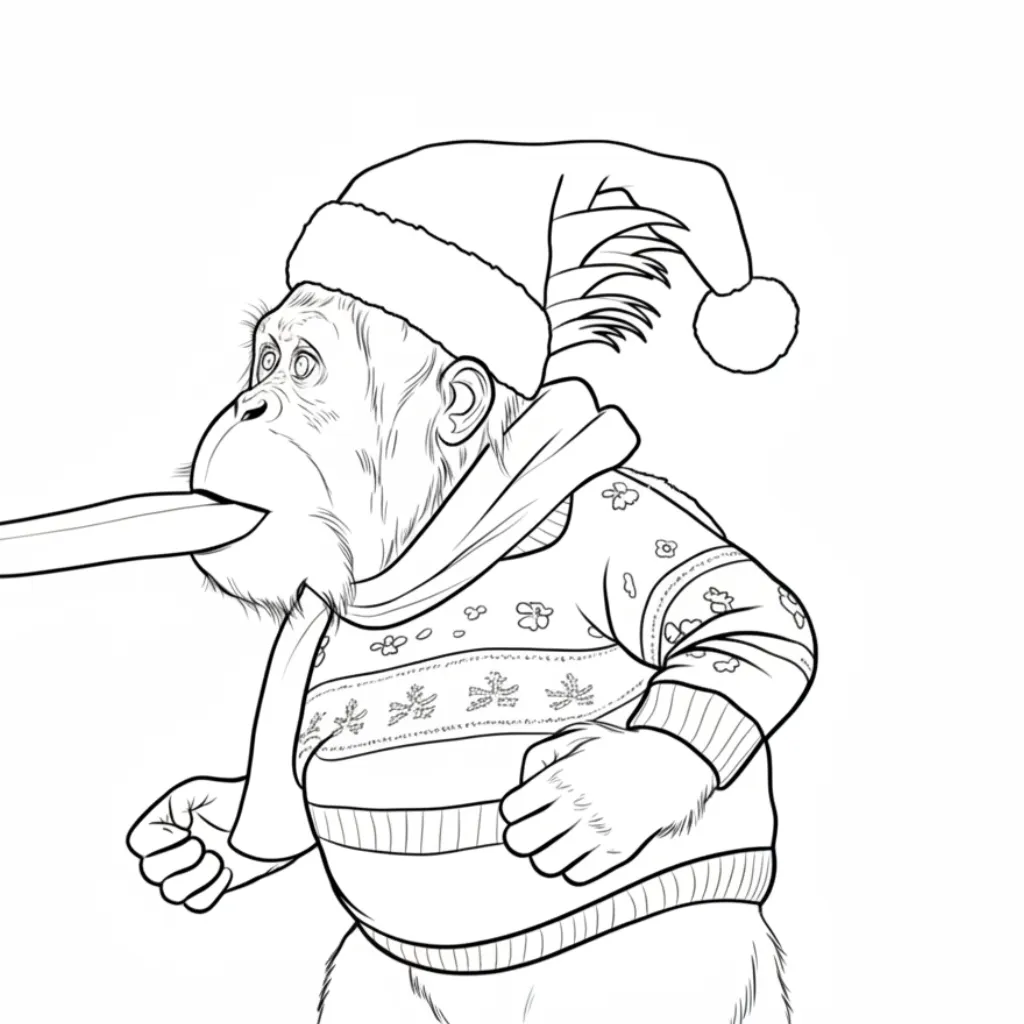 Italian Brainrot de Navidad 7 para colorear para niños para descargar