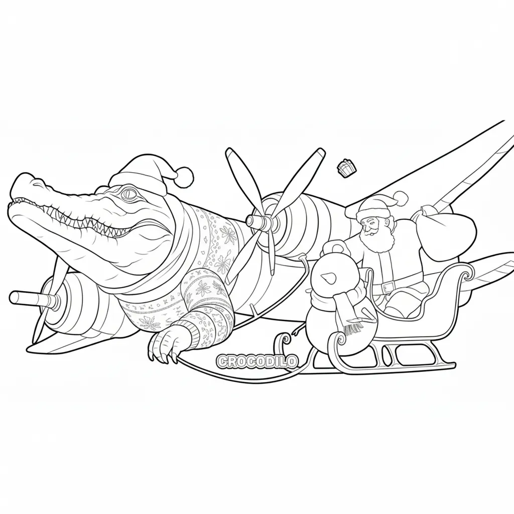 para imprimir Italian Brainrot de Navidad 18 para colorear gratis