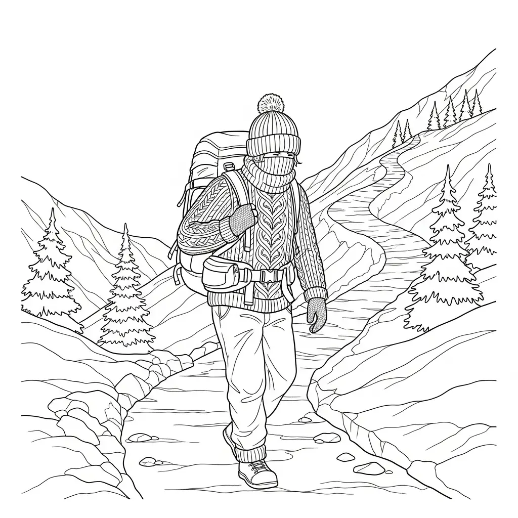 Invierno para colorear para imprimir para niño de 6 años