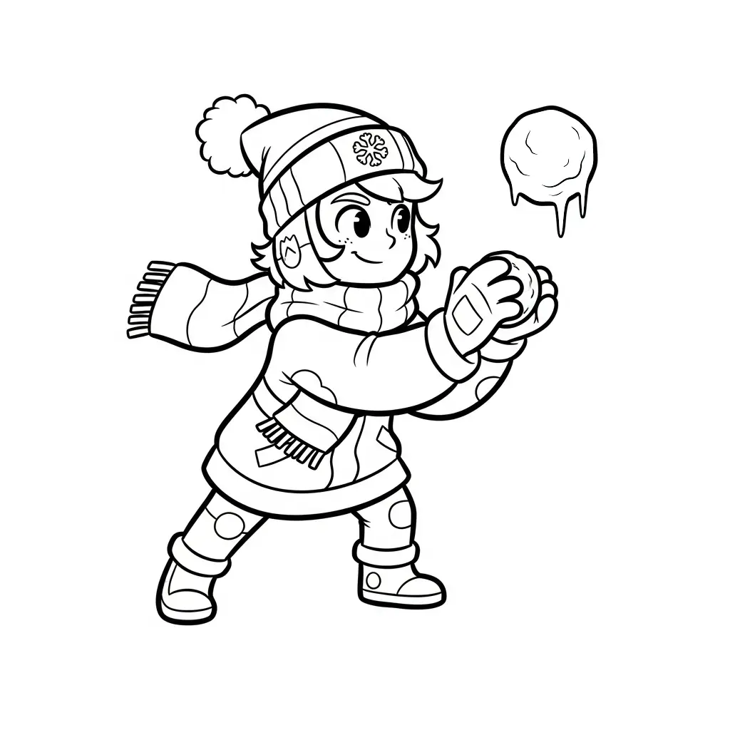 Invierno de niño para colorear para imprimir