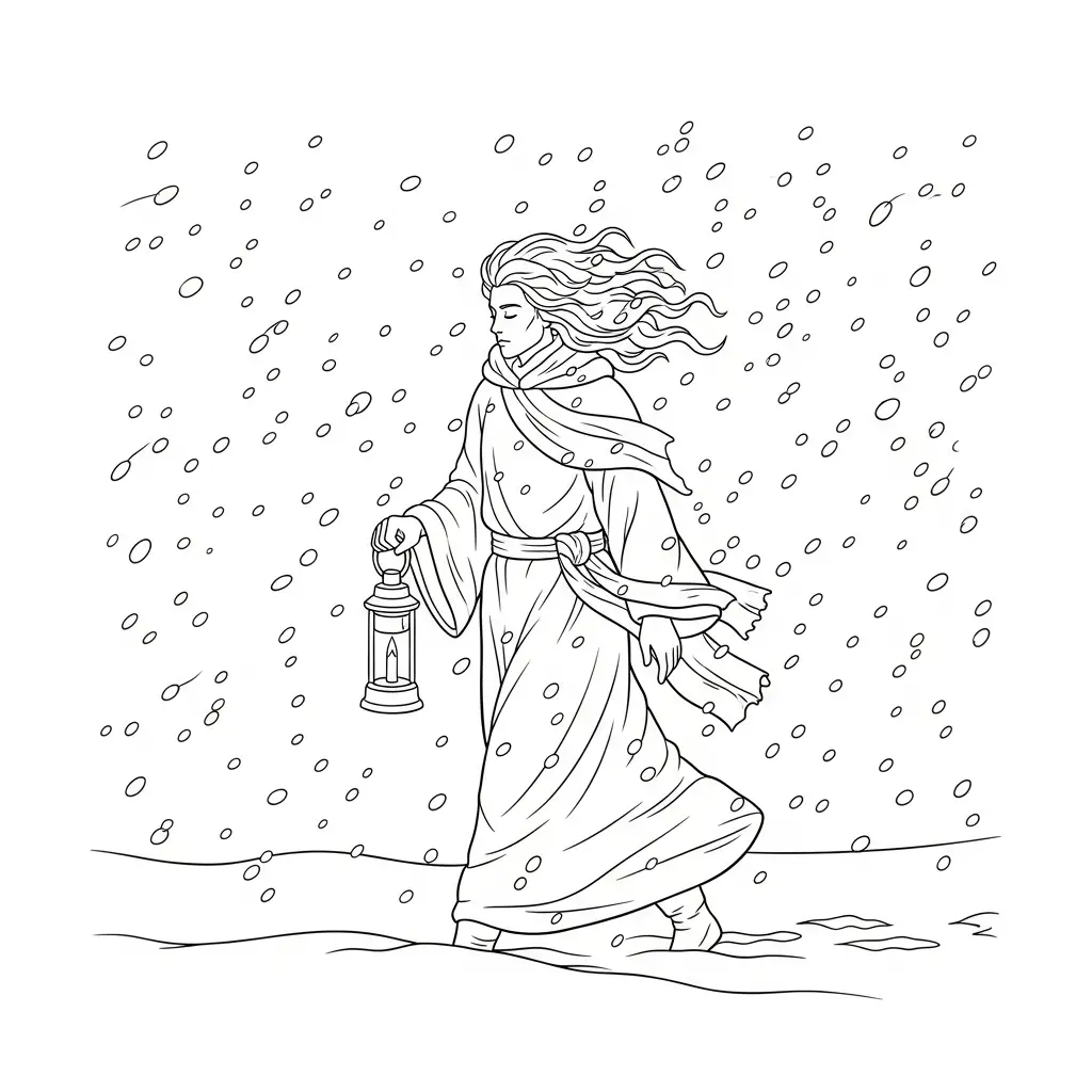 Invierno para colorear para imprimir para niño de 3 años