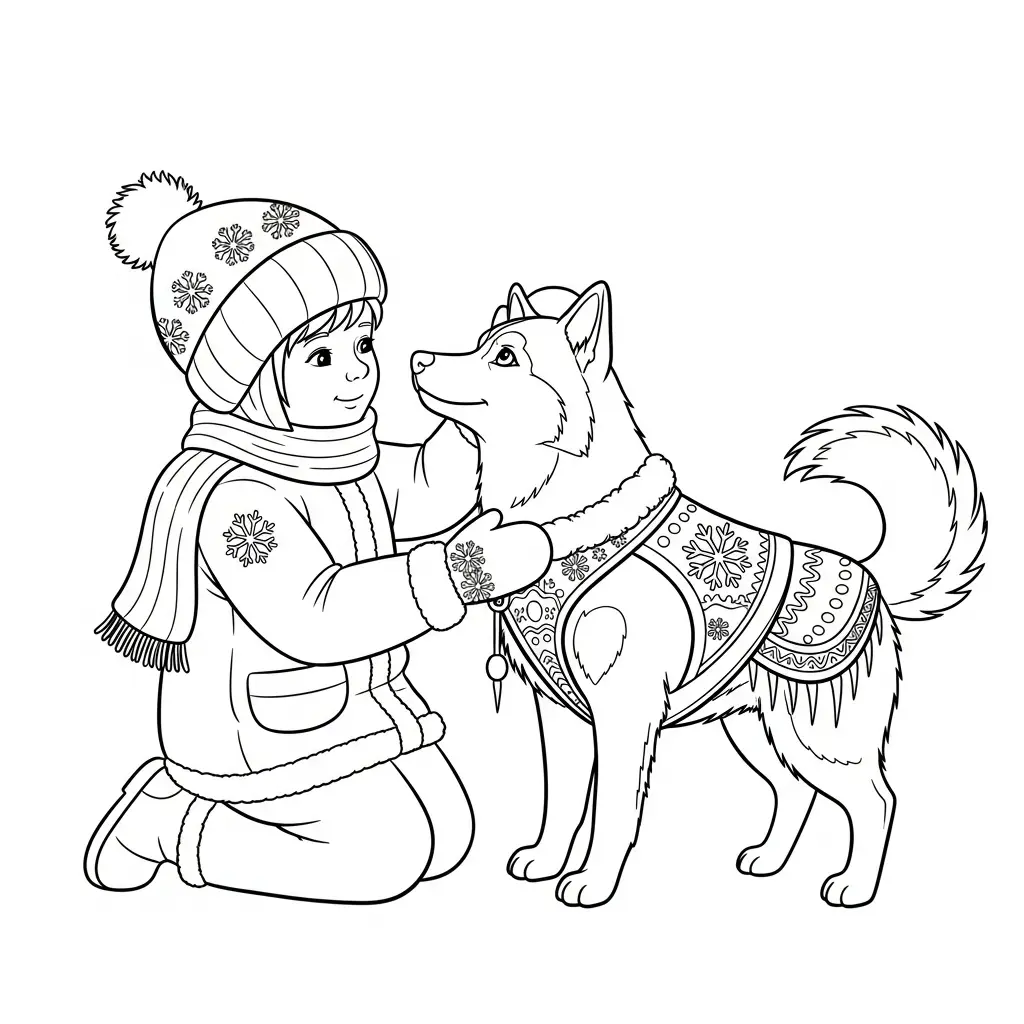 Invierno para colorear para imprimir kawaii 1