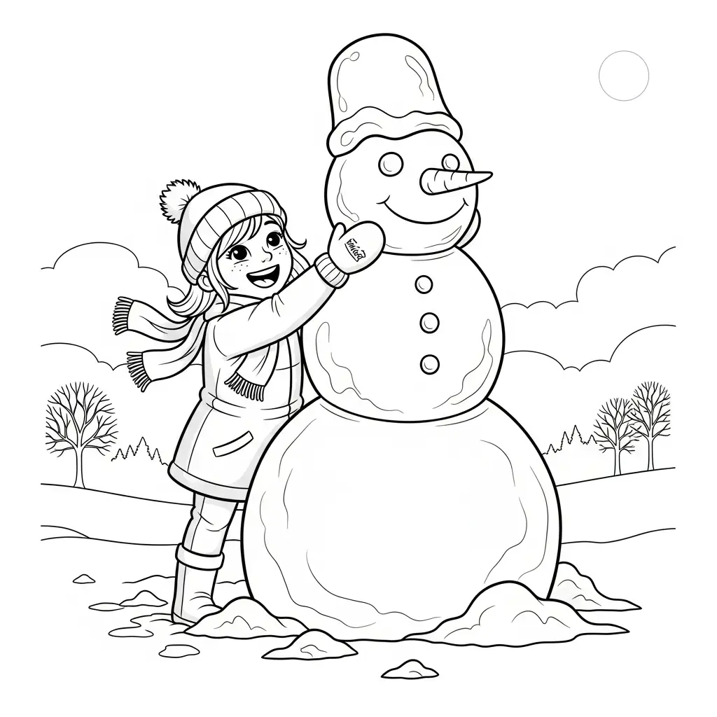 Invierno para colorear para niño para imprimir