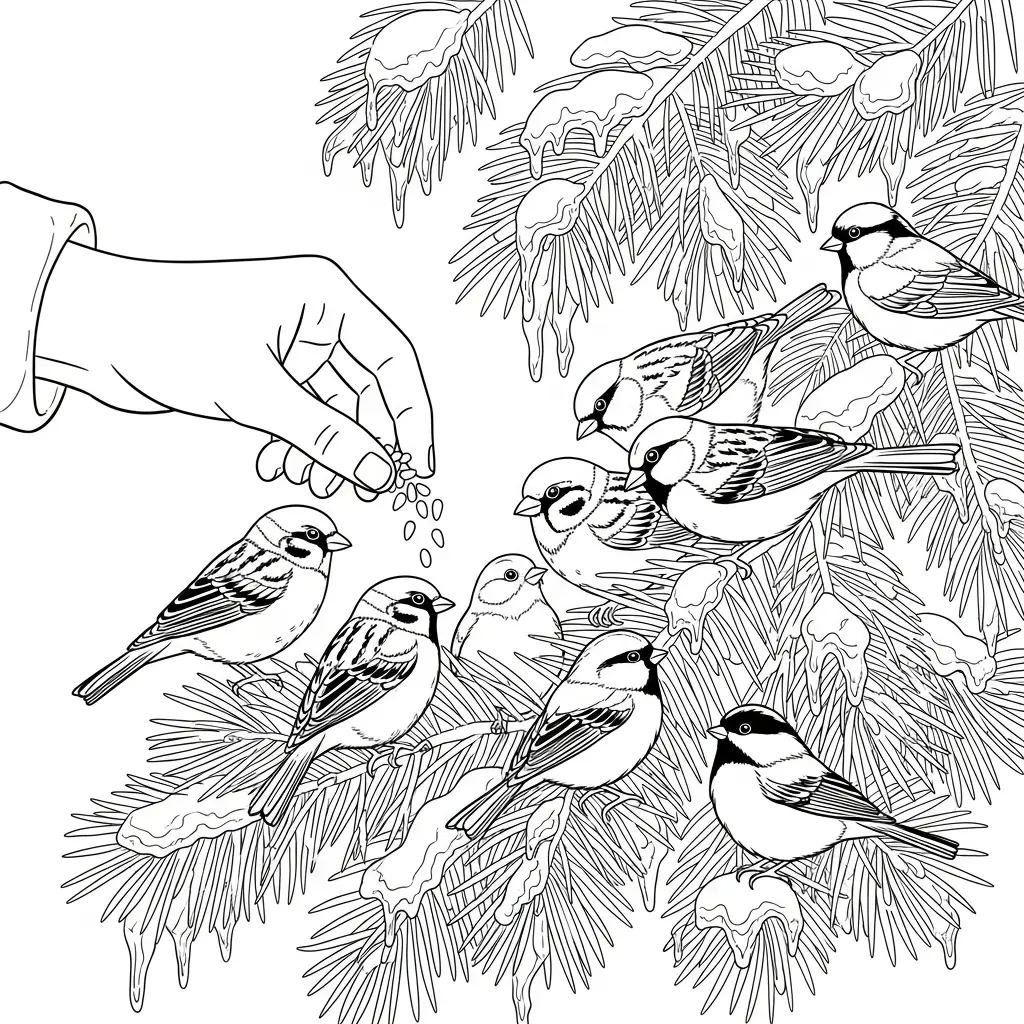 Invierno para colorear gratis para imprimir