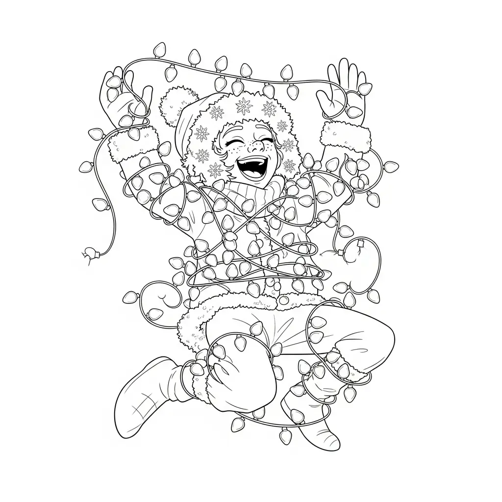 Invierno para colorear y recortar para imprimir gratis