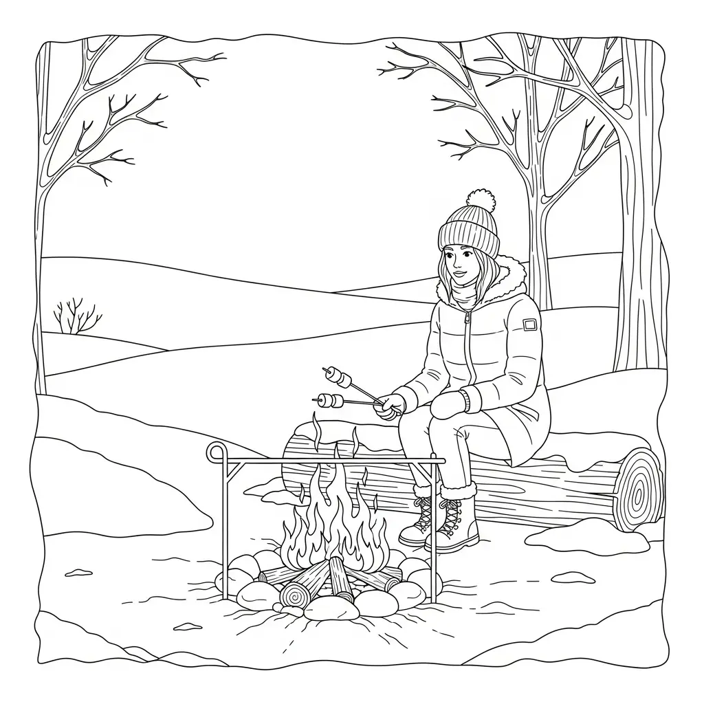 Invierno para colorear y recortar para imprimir