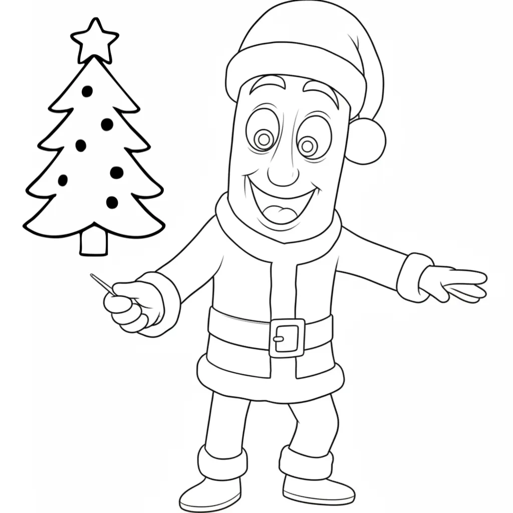 Italian Brainrot de Navidad 21 para colorear para imprimir para niño de 4 años