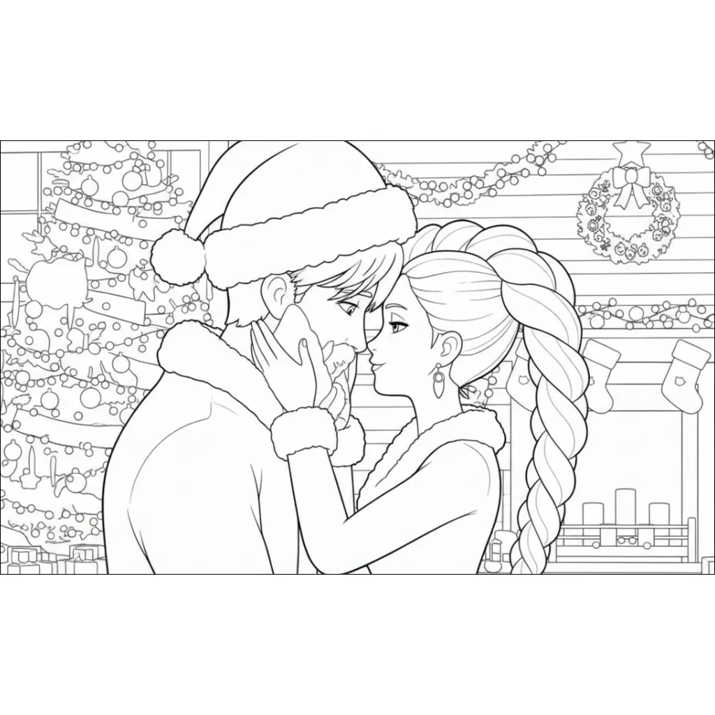 KPop Demon Hunters de Navidad 18 para colorear en línea para niño