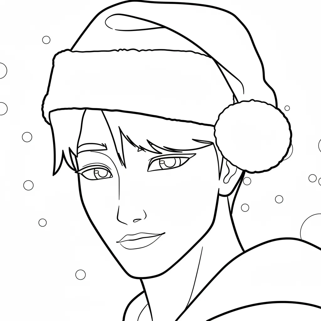 KPop Demon Hunters de Navidad 22 para colorear para imprimir para niño de 4 años