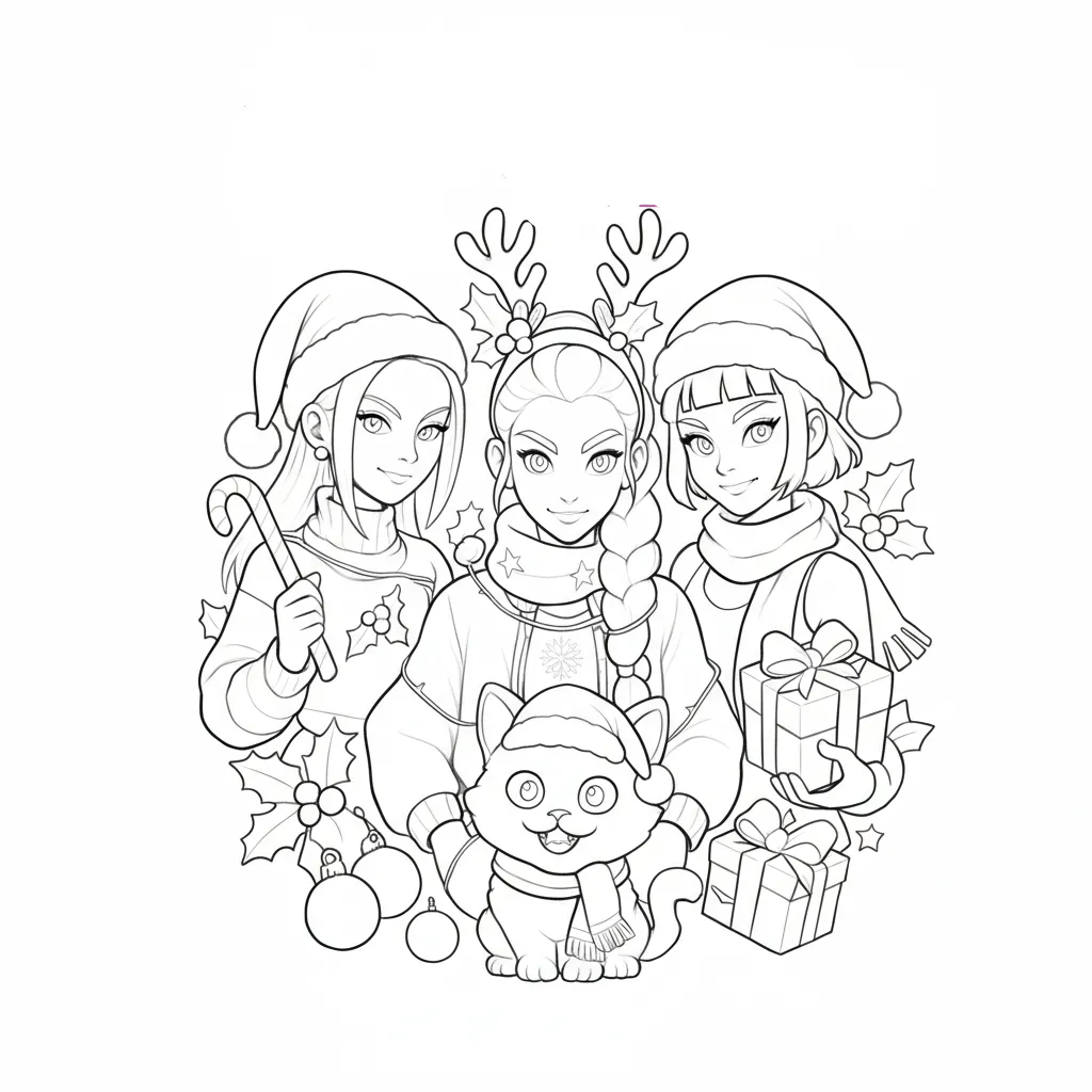 KPop Demon Hunters de Navidad 23 para colorear de para niños