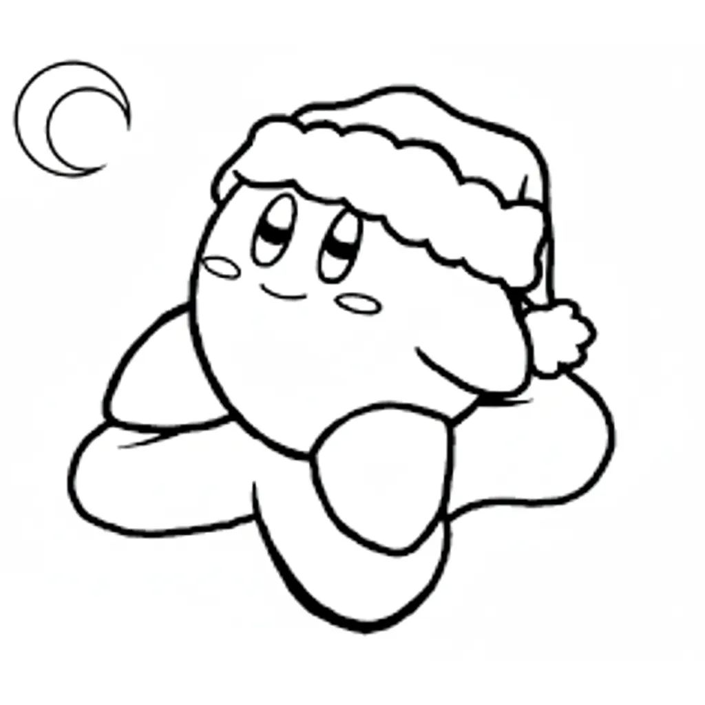 Kirby de Navidad 12 para colorear para niño de 4 años