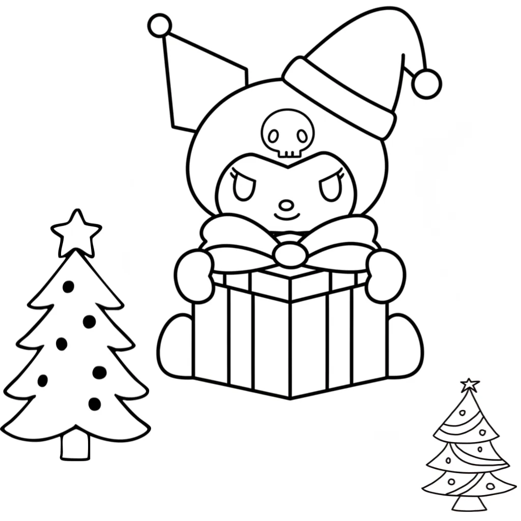 Kuromi de Navidad 1 para colorear y aprendizaje